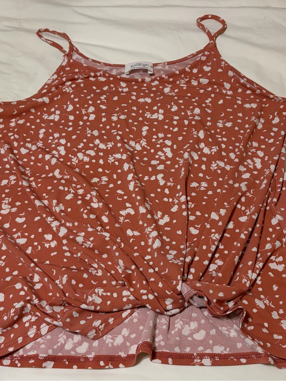 Kaileigh Rust Floral Print Camisole Tank Top
